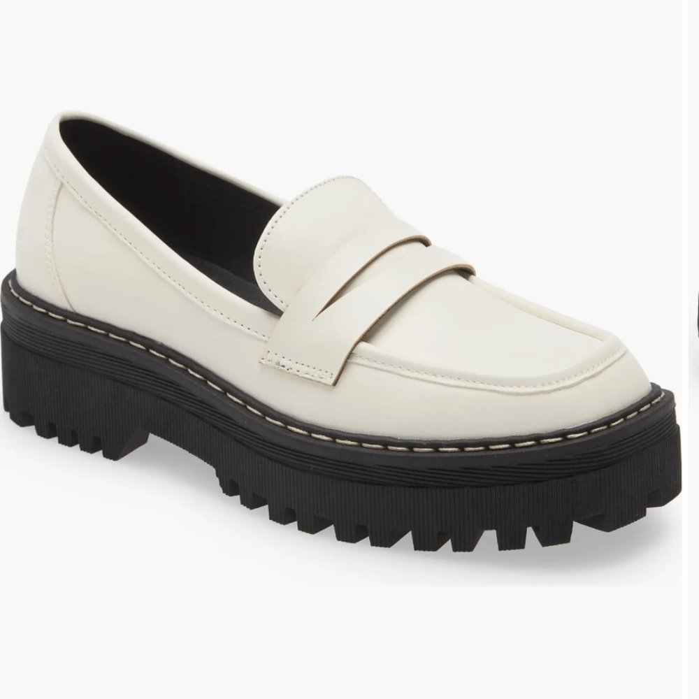 US 9 White Platform Loafer by Steve Madden Cool Planet